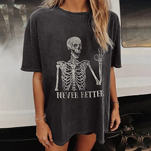 Image of Summer Y2k Tops for Womens, Casual Vintage Short Sleeve T-Shirt, Girls Oversize Loose Round Neck Elastic Tee