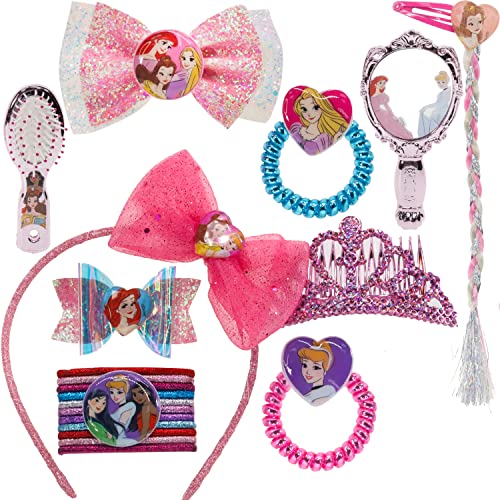 Disney Princess - Townley Girl Hair Accessory Activity Set For Girls, Ages 3+ Makeup Hair Salon Kit 20 Pieces Including Hair Brush, Mirror, Tiara Bows And More, For Parties, Sleepovers And Makeovers #TOP1