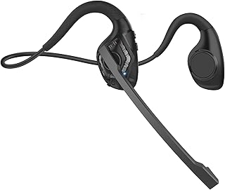 Giveet Open Ear Headphones with Noise-Canceling Boom Microphone, Lightweight Air Conduction Bluetooth Headset, Wireless Earphones for Cell Phone Laptop PC Trucker Office Home Sports, 10 Hours Playtime
