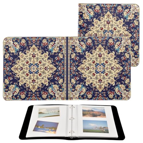 Álbum de Fotos Autoadhesivo Estilo DIY Scrapbook Barroco con Flores, 3 Anillos, 40 Páginas, 8x10 para Memorias miniatura 2