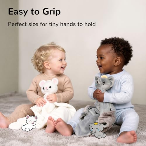 Image of HECCEI Baby Security Blanket Soft Animal Lovey Snuggle Toy, 16 Inches Bear | BPA-Free, non-toxic, Safe for Baby, Durable, Machine Washable, Stuffed Animals, Extra-large, Baby Shower Gifts