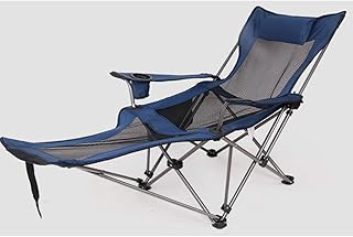 -Sillas de Camping al Aire Libre/Tumbona/Sillón reclinable Plegable/con reposapiés y portavasos/Silla de Pesca portátil, Playa Barbacoa Senderismo Jardín Inicio Picnic