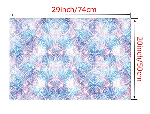 U'cover Birthday Wrapping Paper For Girls Boys Kids Baby Shower Women Men Mermaid Scale Scallop Galaxy 12 Folded Sheet 4 Style Pattern Gift Wrapping Paper For Wedding Graduation Anniversary 20×29Inch #TOP3