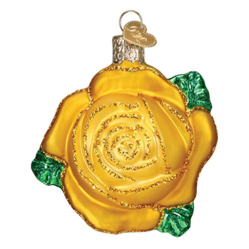 Old World Christmas Yellow Rose Tree Ornament