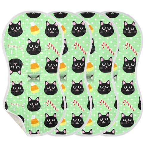 Muslin Burp Cloth for Baby 2PCS Cute Cats Super Absorbent Burping Cloths, Bibs for Newborn Boys Girls3