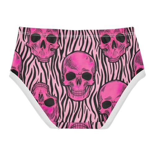 Funny Pink Skulls Zebra Stripes Toddler Underwear Custom 2t Cotton Girl Panties Cute Print Briefs Girls Undies2