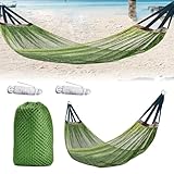 Hamacas de Cuerda para Hamaca para Acampar de Nylon Nylon liviano Exterior con Correas de árbol y Bolsa de Almacenamiento para el Exterior, Campamento de 102 x 51 Pulgadas de Hamaca Verde
