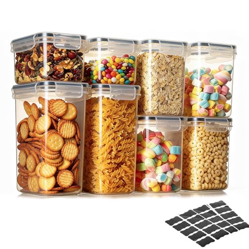 VINATO Vorratsdosen mit Deckel Luftdicht, 8 Set KüChe Organizer VorratsbehäLter Luftdicht BPA-frei Frischhaltedosen für Mehl, Zucker, Zucker KöRner Aufbewahrungsbox KüChe Mottensichere mit Etikett VINATO Vorratsdosen mit Deckel Luftdicht, 8 Set KüChe Organizer VorratsbehäLter Luftdicht BPA-frei Frischhaltedosen für Mehl, Zucker, Zucker KöRner Aufbewahrungsbox KüChe Mottensichere mit Etikett