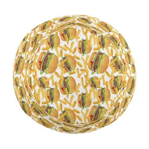 Hamburger and French FriesChildren's Bucket Hat for Boys and Girls, Breathable Summer Beach Hat50cm4