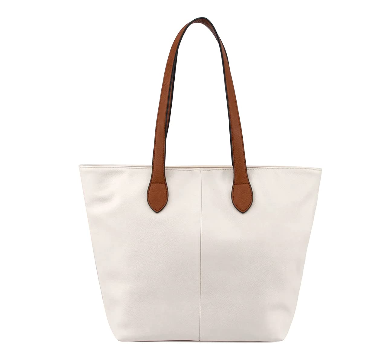 KIKFITLadies Tote Bag Faux Leather Handbag Top Handles Designer Women's Medium Size Shoulder Bags with Zipper Closure - Ideal for Travel, Work, School, Casual Use