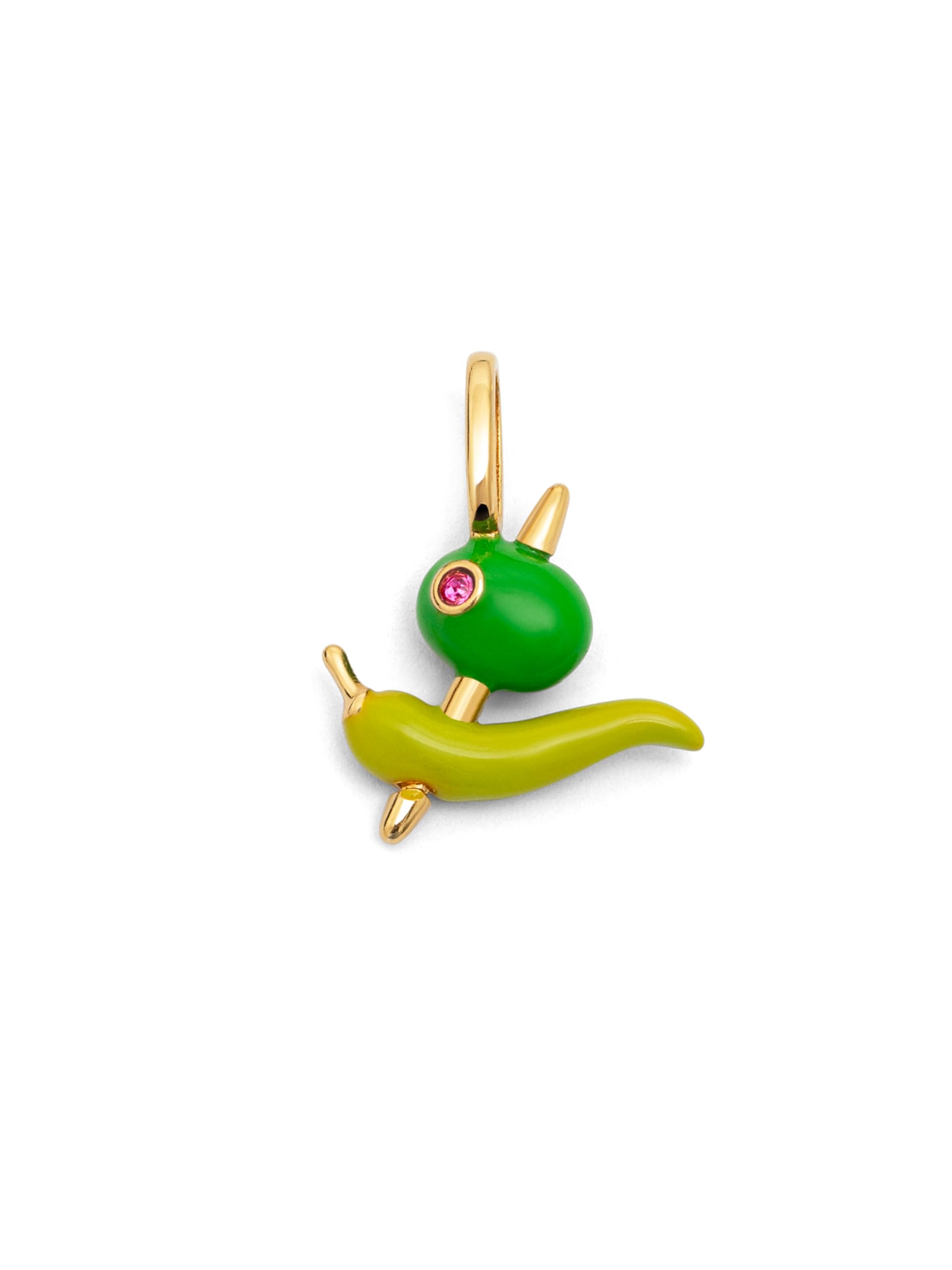 SINGULARU - Charm Piparra o Gilda. Latón con Baño en Oro de 18 Kt y Enamel. Joyas Para Mujer.