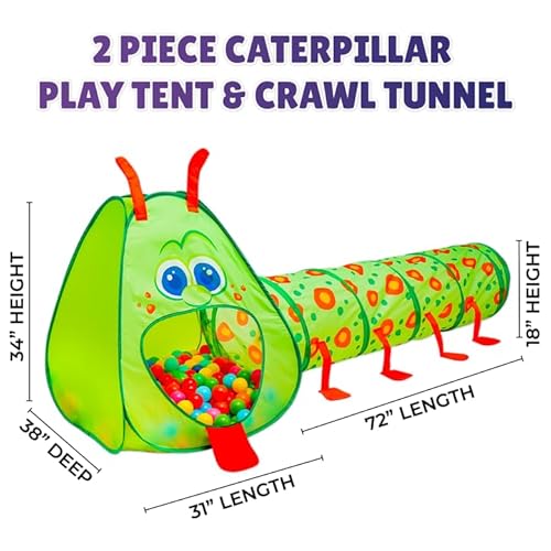Kiddey Caterpillar Kids Play Tunnel And Tent thumb #4