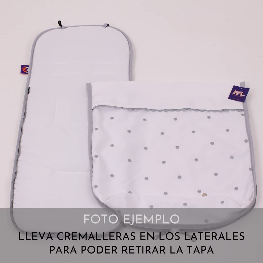 Saco Capazo Bebé Verano Entretiempo Universal PIQUÉ Blanco. Piqué Blanco (Algodón 100%) - Relleno extraíble - Medidas 77x34