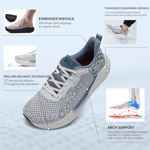 MRIP Men's Wide Barefoot Walking Shoes Wide Toe Box & Zero Drop Sole Sneakers for Men Zero Drop Running Shoes for Men 6