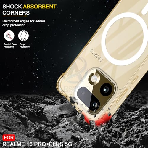 Image of AESTMO Clear Back Cover for Realme 16 Pro Plus | 360 Protection | Transparent Back Cover for Realme 16 Pro Plus (PC + TPU, Compatible with MagSafe Accessories, Transparent Bumper)