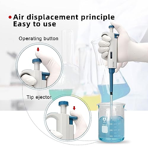 Huwazine 100-1000UL Adjustable Pipettor For Laboratory, Single Channel Lab Pipette,Half-Autoclavable thumb #3