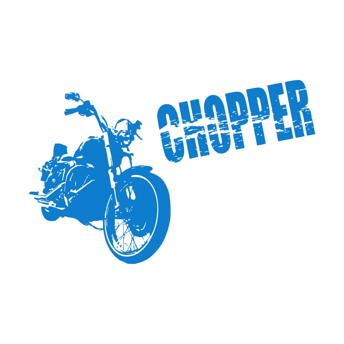 Wall Vinyl Sticker Decor Chopper Bike Biker Mototcycle 48x74.3cm It Won't Fall Off Large Blue — image 1