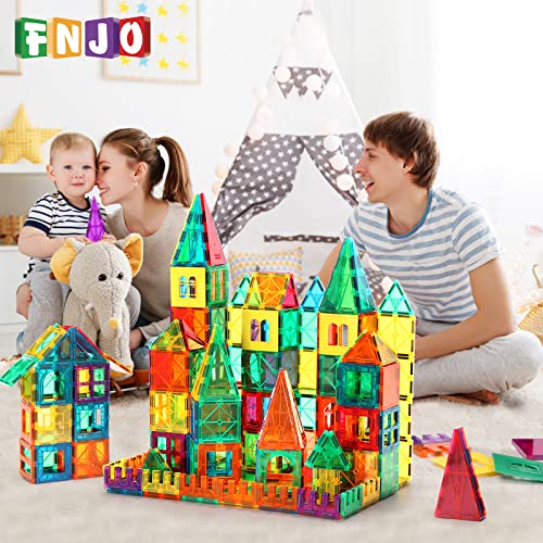 Fnjo FNJO0001 Magnetic Tiles, 110Pcs Magnet Building Set, Magnetic Building Blocks,Construction Stem Learning And Playing Toys For Kids thumb #1