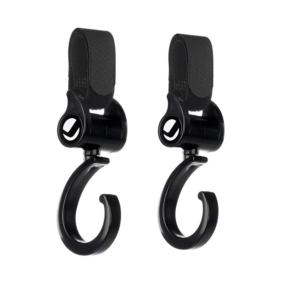 Jané Kinderwagenhaken 2er Set, Universal und Robust, für Einkaufstaschen und Wickeltaschen, Schwarz