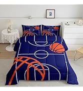 jejeloiu Basketball Comforter Set Full Size Kids Basketball Court Comforter for Boys Girls Teens ...