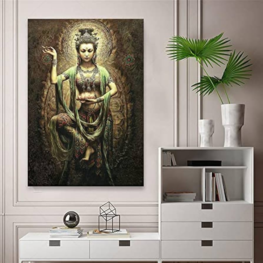 Amazon.co.jp: アートパネルプリント絵観音菩薩と観音菩薩部屋の