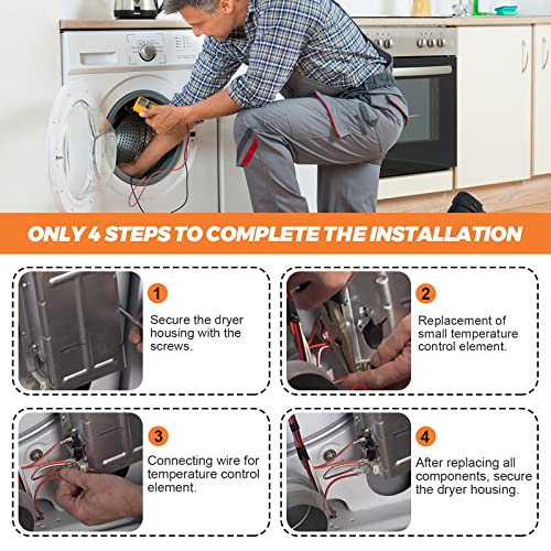 【UPGRADED】 279838 NED4655EW1 MEDC215EW1 W10724237 Dryer Heating Element by Beaquicy - 4531017 Heating Element Replacement for Whirlpool Centennial Kenmore 70 80 Series Model 110 WED4815EW1 MEDC465HW0
