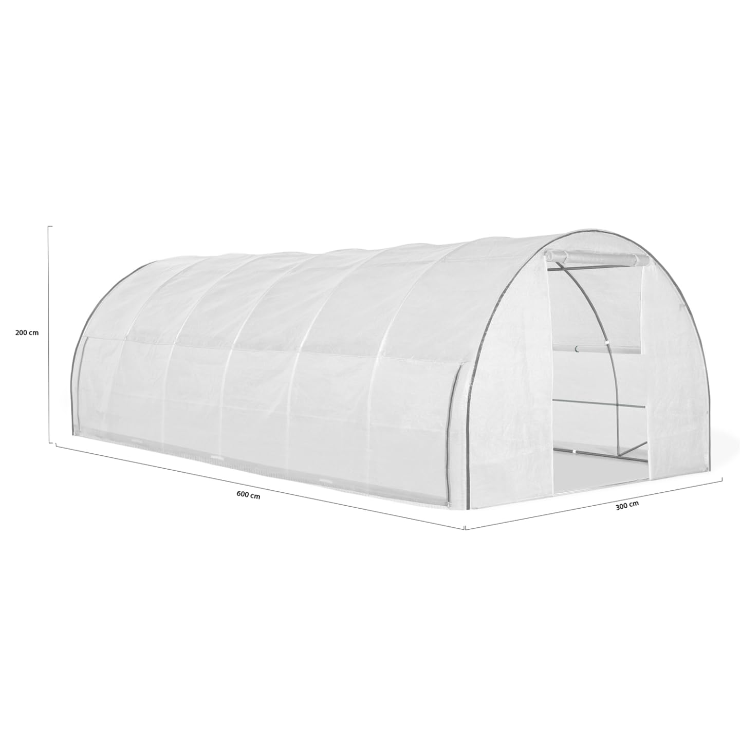 IDMarket - Serre Tunnel de Jardin 18M² Blanche relevable avec moustiquaire