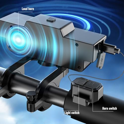 Faro LED para bicicleta de montaña resistente al agua con bocina 4