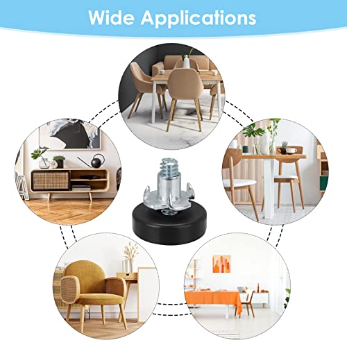 Ouligay 16Pcs Adjustable Levelling Feet M6 Thread Height Adjustable Feet for Furniture Feet Heavy Duty Furniture Levelers Glide Leveling Feet With T-Nuts Screw In Table Chair Feet Floor Protector - Image 4