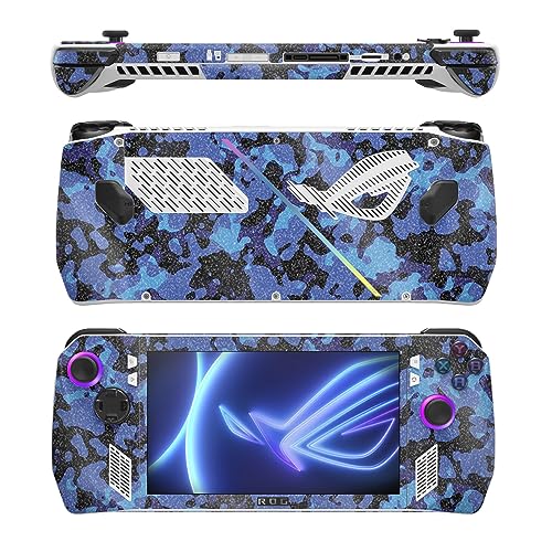 Image of MightySkins Glossy Glitter Skin Compatible with Asus ROG Ally - Blue Modern Camo | Protective, Durable High-Gloss Glitter Finish | Easy to Apply