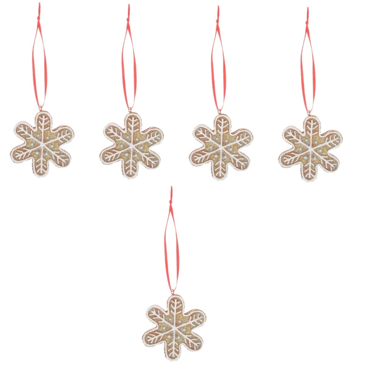 ABOOFAN Schneeflocken Aufhänger 5st Christbaumschmuck Dekoration Weihnachtsbaum Hängende Schneeflocken-weihnachtsdekoration Weihnachtsbaum-Lebkuchen Lebkuchenmann Festival-anhänger Harz