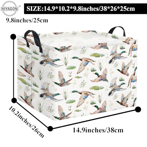 Image of Rectangular Kids Basket Baby Girl Basket Fabric Storage Bin Organizer Box Room Decor(Duck)