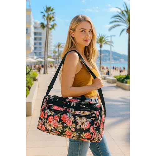 Image of World Traveler Floral Duffel Bag, Rose Lily, One Size