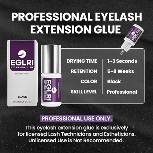 Eglri EX5 Professional Eyelash Extension Adhesive - 1-3 Sec Fast Drying Time - Super Strong Lash Glue - Sensitive Lash Glue thumb #6