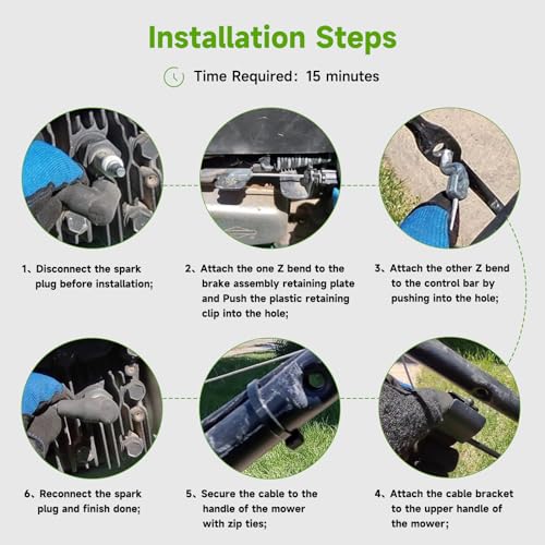 HIAORS Lawn Mower Throttle Cable - Dimensions