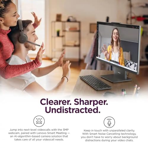 Image of Lenovo IdeaCentre 27 inch Touchscreen All-in-One Desktop Computer • 8-core Intel Core i5 Processor • 64GB DDR5 • 2TB SSD • Office 365 for The Web • Wireless KB&Mouse • Wireless Charging Base • Win 11