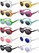 Blulu 12 Pairs Clout Oval Goggles Oval Kurt Mod Thick Frame Round Lens Sunglasses Oval Round Glasses Mod Sunglasses for Women Men Teenagers Girls Boys 12 Colors