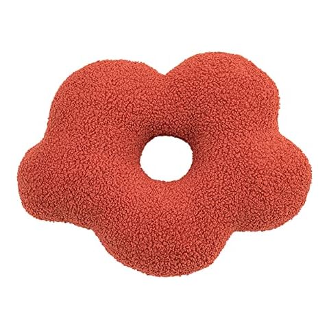 vctops 3D Flower Throw Pillows Decorative Flower Shaped Accent Cushions Pillowcase for Sofa Bed Living Room (Orange A,20"x20") Cover