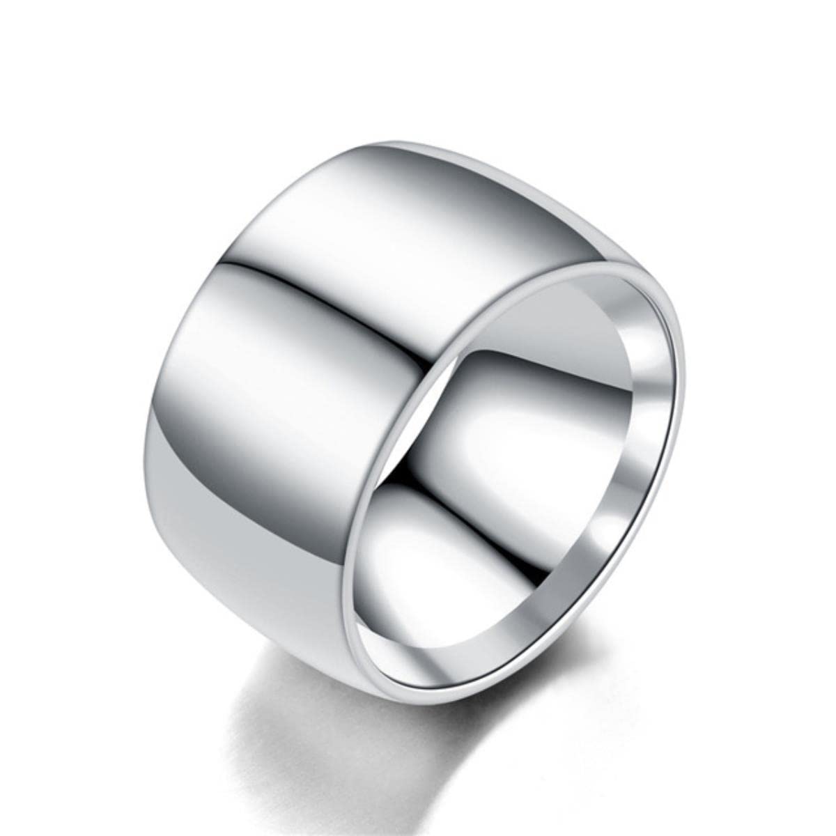 YAHOYA Wide 12mm Men's Ring Titanium Steel Rings Wide Glossy Men's Big Ring Fine Jewelry Men Jewelry