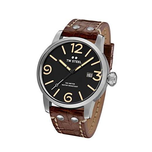 TW Steel Reloj Analógico para Unisex de Cuarzo con Correa en Cuero MS1