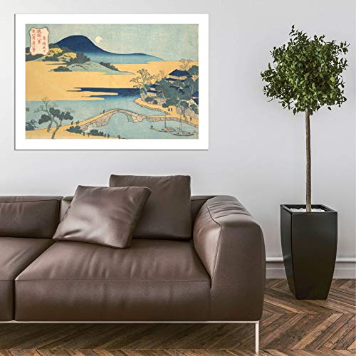 Impresión artística sin marco Katsushika Hokusai, Luna de tarde en Izumizaki, tamaño mediano 5