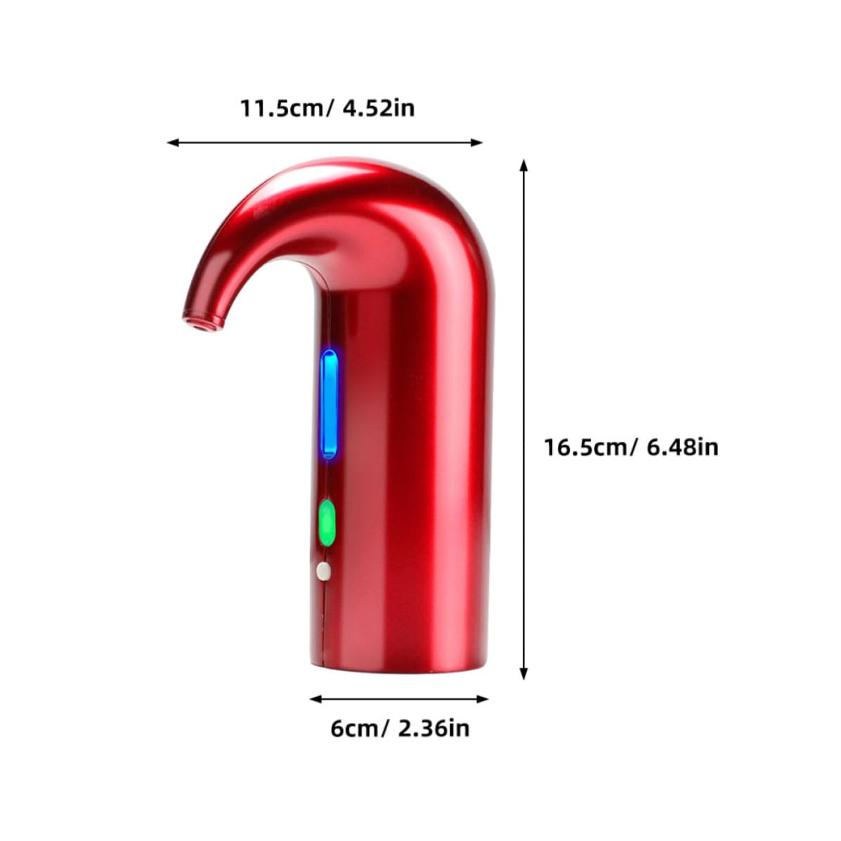 Aérateur de Vin Électrique Portable 1500 Mah, Rouge, Abs