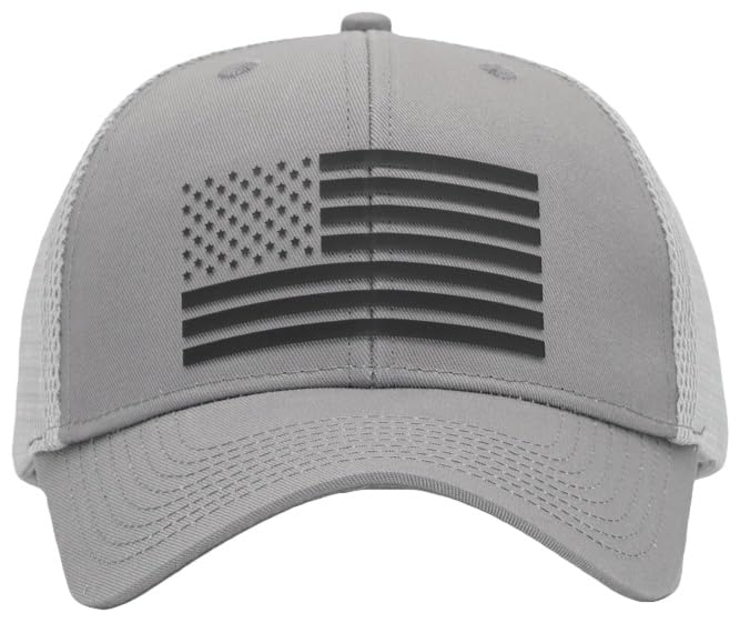 Image of American Flag Trucker Hats, Patriotic Baseball Cap for Men, Adjustable Breathable Mesh Snapback, Fits OSFM & XXL Head