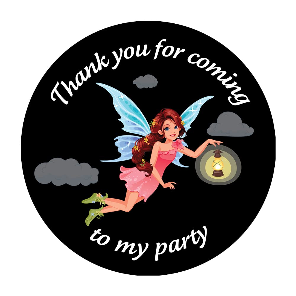 Pack of 48 Angel Party Bag Stickers (45 mm) Round Paper Thank You for Coming to My Party Stickers for Gifts, Sweet Cones, Cake Boxes Papa Prints®