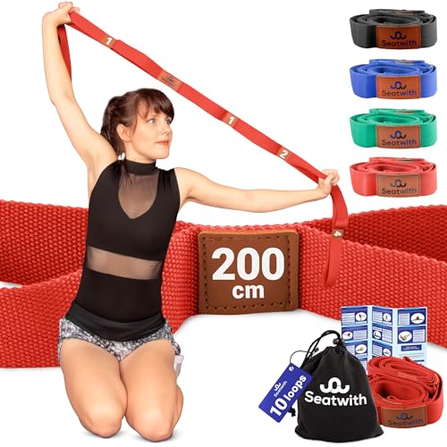 Seatwith Yoga Gurt mit 10 Schlaufen | Yoga Band 200x4cm |...