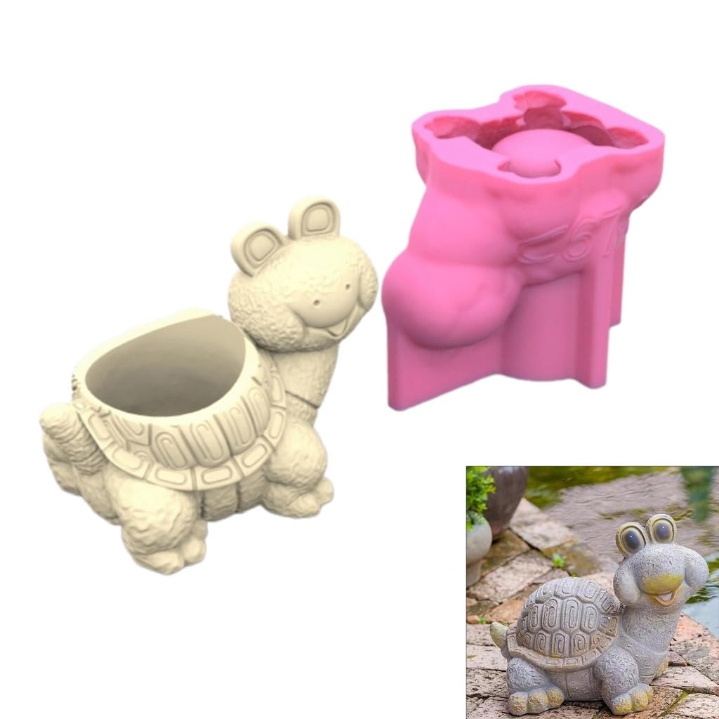 Turtle Silicone Flower Pots Mold Concrete Candlesticks Pen Holder Molds Succulent Planter Cement Clay Mould for Home