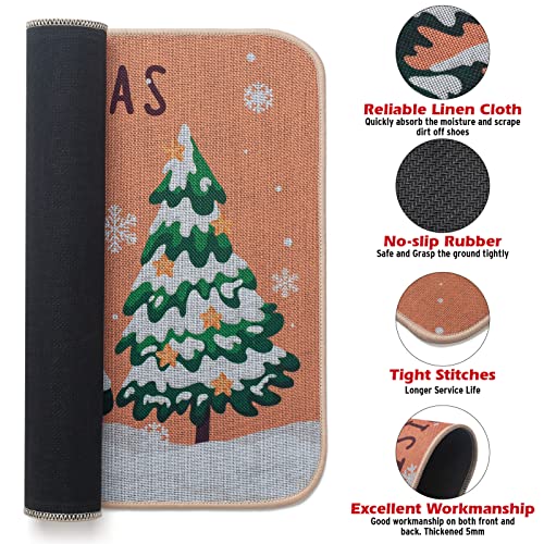 Sunezlgo Christmas Door Mat Outdoor, 28 X 16 Christmas Door Mat Front Door Indoor, Anti-Slip Christmas Doormat, Christmas Welcome Mat, Christmas Jute Winter Snow Snowflake Christmas Tree Door Mat #TOP2