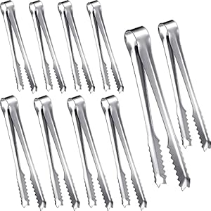 Voarge 10-delige ijstangset, tangen, candybar, ijsblokjestang, 304 roestvrij staal, suikertangen, gebaktangen…