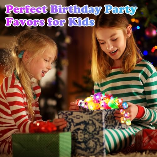 HOTUT Blinkende Ringe, 18 Stück LED Leuchtringe, Tier Licht Up Ringe, im Dunkeln leuchtende Leuchtringe, Party Spielzeug für Kinder und Erwachsene, Gastgeschenke Kindergeburtstag Halloween Karneval