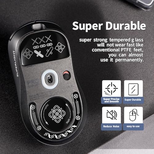 Image of immoenuc Glass Mouse Skates for 2024 Logitech G PRO X Superlight 2 DEX Lightspeed Wireless Gaming Mouse Feet Pads Smooth Durable Game Mouse Accessories (Printing Pattern)